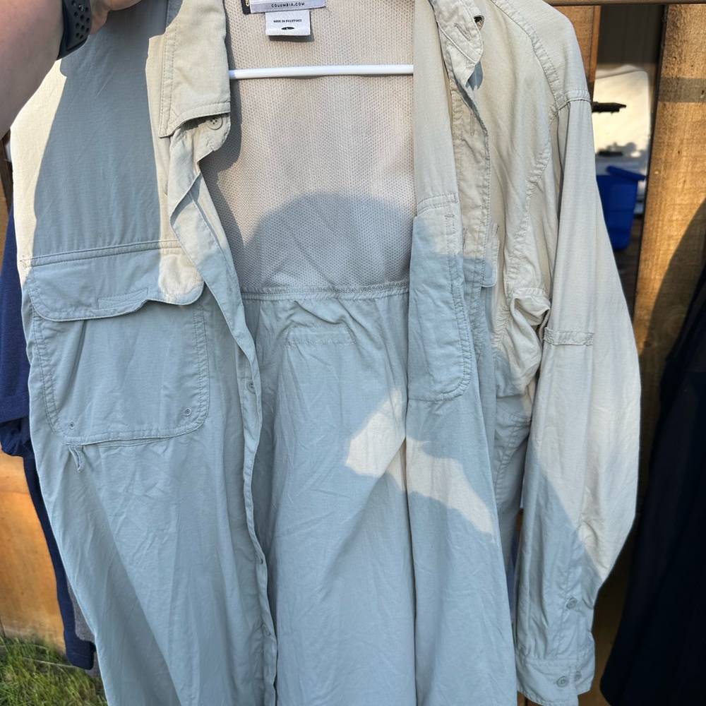Columbia Gray Utility shirt Lightweight Outdoor Essential